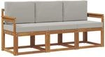 Outdoor-sofagarnitur 3 Stk. 3-sitzer Natur Und Hellgrau Vidaxl