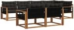 Vidaxl Outdoor Sofa Set 7 Pcs Natural And Black
