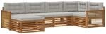 Outdoor-sofagarnitur 6 Stk. 6-sitzer Natur Und Hellgrau Vidaxl