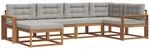 Outdoor-sofagarnitur 6 Stk. 6-sitzer Natur Und Hellgrau Vidaxl