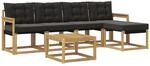 Vidaxl Outdoor Sofa Set 6 Pcs 5-seaters White And Black