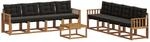 Vidaxl Outdoor Sofa Set 9 Pcs Natural And Black