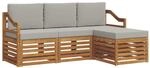 Vidaxl Outdoor Sofa Set 4 Pcs Natural And Light Grey