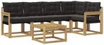 Outdoor-sofagarnitur 6 Stk. 5-sitzer Wei&szlig; Und Schwarz Vidaxl