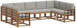 Outdoor-sofagarnitur 9 Stk. 9-sitzer Natur Und Hellgrau Vidaxl
