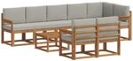 Outdoor-sofagarnitur 9 Stk. 8-sitzer Natur Und Hellgrau Vidaxl