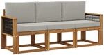 Outdoor-sofagarnitur 3 Stk. 3-sitzer Natur Und Hellgrau Vidaxl