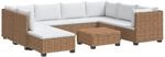 9 Stk. Rattan Lounge Set Mit Kissen Gendt Naturrattan Natur Vidaxl