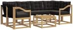 Outdoor-sofagarnitur 7 Stk. 6-sitzer Wei&szlig; Und Schwarz Vidaxl