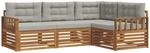 Outdoor-sofagarnitur 4 Stk. 4-sitzer Natur Und Hellgrau Vidaxl