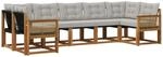 Vidaxl Outdoor Sofa Set 7 Pcs Natural And Light Grey