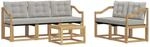 Outdoor-sofagarnitur 6 Stk. 5-sitzer Wei&szlig; Und Hellgrau Vidaxl