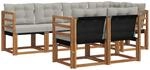 Outdoor-sofagarnitur 7 Stk. Natur Und Hellgrau Vidaxl