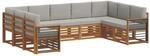 Outdoor-sofagarnitur 9 Stk. 9-sitzer Natur Und Hellgrau Vidaxl