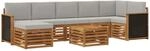 Outdoor-sofagarnitur 8 Stk. 8-sitzer Natur Und Hellgrau Vidaxl