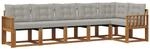 Outdoor-sofagarnitur 6 Stk. 6-sitzer Natur Und Hellgrau Vidaxl