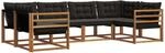 Vidaxl Outdoor Sofa Set 6 Pcs Natural And Black