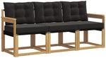 Vidaxl Outdoor Sofa Set 3 Pcs 3-seaters White And Black