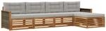 Outdoor-sofagarnitur 5 Stk. 4-sitzer Natur Und Hellgrau Vidaxl