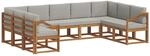 Outdoor-sofagarnitur 9 Stk. 9-sitzer Natur Und Hellgrau Vidaxl