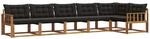Vidaxl Outdoor Sofa Set 6 Pcs Natural And Black