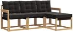 Vidaxl Outdoor Sofa Set 4 Pcs White And Black