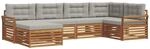 Outdoor-sofagarnitur 6 Stk. 6-sitzer Natur Und Hellgrau Vidaxl