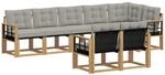 Outdoor-sofagarnitur 8 Stk. 7-sitzer Wei&szlig; Und Hellgrau Vidaxl