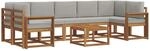 Outdoor-sofagarnitur 8 Stk. 7-sitzer Natur Und Hellgrau Vidaxl
