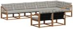 Outdoor-sofagarnitur 8 Stk. 8-sitzer Natur Und Hellgrau Vidaxl