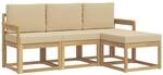 Outdoor-sofagarnitur 4 Stk. Wei&szlig; Und Beige Vidaxl