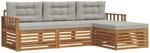 Outdoor-sofagarnitur 4 Stk. 3-sitzer Natur Und Hellgrau Vidaxl