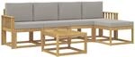 Outdoor-sofagarnitur 6 Stk. 5-sitzer Wei&szlig; Und Hellgrau Vidaxl