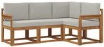 Outdoor-sofagarnitur 4 Stk. 4-sitzer Natur Und Hellgrau Vidaxl