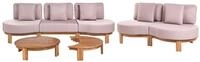 Gartensofa Mit Tisch 5-sitzer Arzello Akazienholz Hellbraun