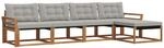 Vidaxl Outdoor Sofa Set 5 Pcs Natural And Light Grey