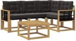 Vidaxl Outdoor Sofa Set 5 Pcs White And Black