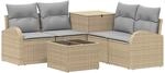 Sofa Set 6 Stk. Beige Und Hellgrau 55 X 55 X 37 Cm Vidaxl