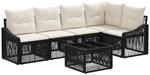 Vidaxl Garden Sofa Set 6 Pcs Black Poly Rattan