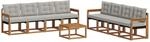 Outdoor-sofagarnitur 9 Stk. 8-sitzer Natur Und Hellgrau Vidaxl