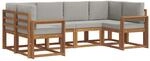 Outdoor-sofagarnitur 6 Stk. 6-sitzer Natur Und Hellgrau Vidaxl