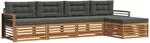 Outdoor-sofagarnitur 5 Stk. 4-sitzer Natur Und Anthrazit Vidaxl