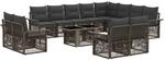 Gartensofa-set 13 Stk. Grau Und Dunkelgrau 100 X 55 X 73 Cm Vidaxl