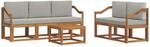 Outdoor-sofagarnitur 6 Stk. 5-sitzer Natur Und Hellgrau Vidaxl