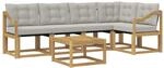 Outdoor-sofagarnitur 6 Stk. 5-sitzer Wei&szlig; Und Hellgrau Vidaxl