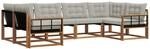 Vidaxl Outdoor Sofa Set 6 Pcs Natural And Light Grey