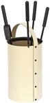 Ofengarnitur Kaminbesteck Regeneriertes Leder Beige Geschlossener Korpus...