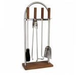 Kaminofenbesteck Edelstahl Mit Holz - Elegante Kamingarnitur Ofenbesteck 5-tlg.