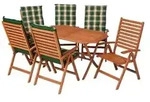 Borkum Set 13tlg., Euka. 6 Klappsessel, 6 Kissen, 1 Tisch