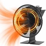 Relaxdays Kaminventilator Schutzgitter, W&auml;rmebetrieben, Ohne Strom, 6 Bl&auml;tter,